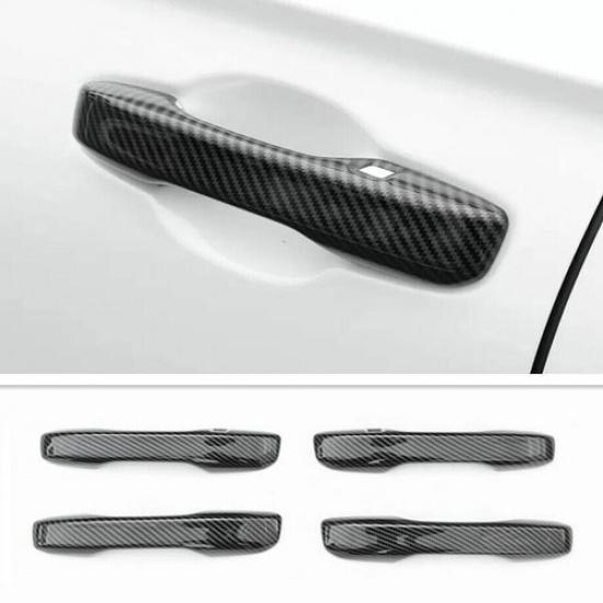 For  Honda CR-V CRV ABS Carbon Fiber Exterior Car Door Handle Cover Trim 4X