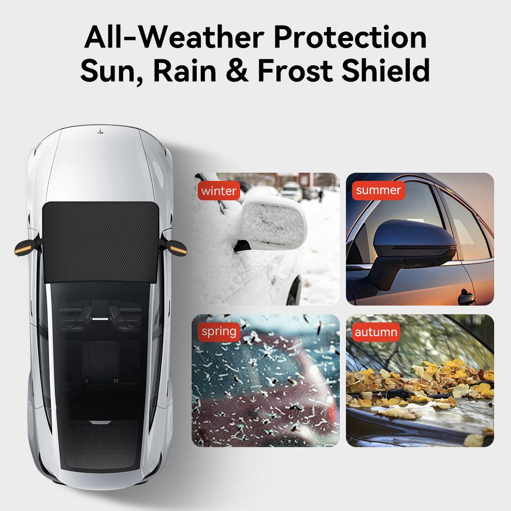 YZ winter car front windshield cover With Reflective strips car snow blanket Oxford Scratch Resistant Waterproof frost Protector