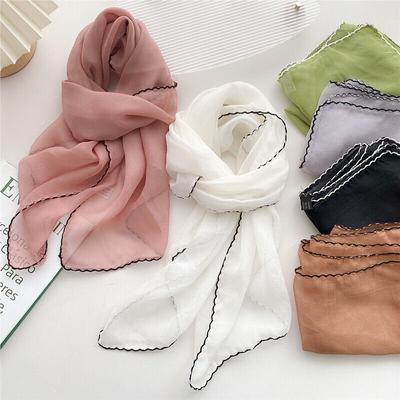 Damen Quadratischer Chiffon-Kopfschal, Schal, Wickeltuch, weicher Stola-Schal *