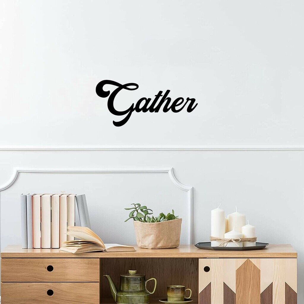 

Gather-Metal Word Wall Sign Spiritual Wall Art Home Decor Decorative Accent Sign