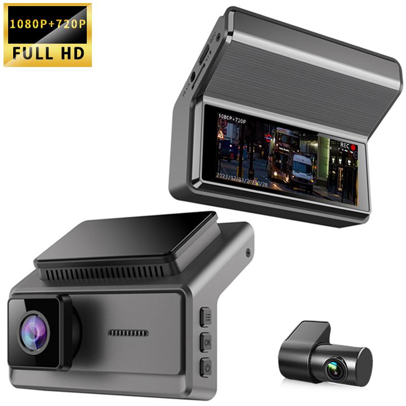 Dash Cam Car DVR Auto Dual lens 24hour monitor HD 1080P night vision front rear Wide angle