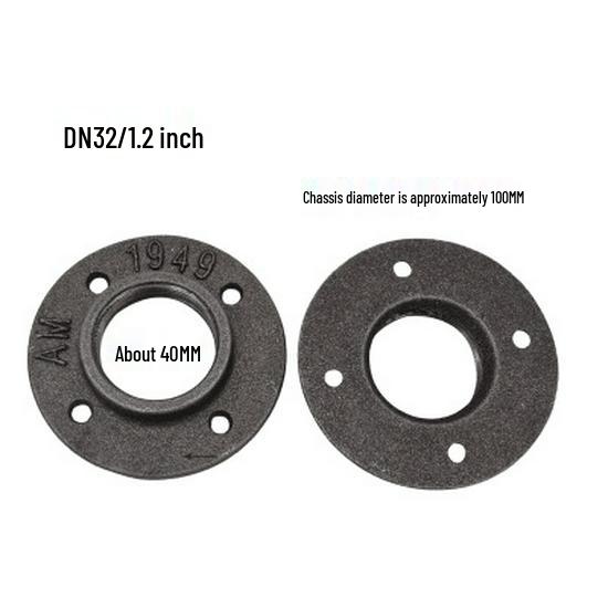 Decorative Cast Iron Shelf Connector Flange Plate - Retro Industrial Style