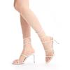 Fashion Luxury Rhinestones Snake Coiled Stiletto Heeled Women Gladiator Sandals 2024 Summer Silver Sole High Heels Banquet Wedding Shoes