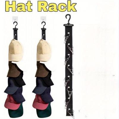 Hakenleiste für die Aufbewahrung von spitzen Hüten im Kleiderschrank, Hakenclip für Baseballmützen, Hutpräsentationsständer mit 8 Clips, faltbares Design für die Aufbewahrung zu Hause