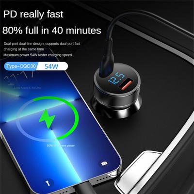 Auto-Ladegerät Typ C, schnelles USB-C-Ladegerät für iPhone, Samsung, MacBook, Autoaufladung, Schnellladung 3.0, mobiles Telefon-PD-Ladegerät