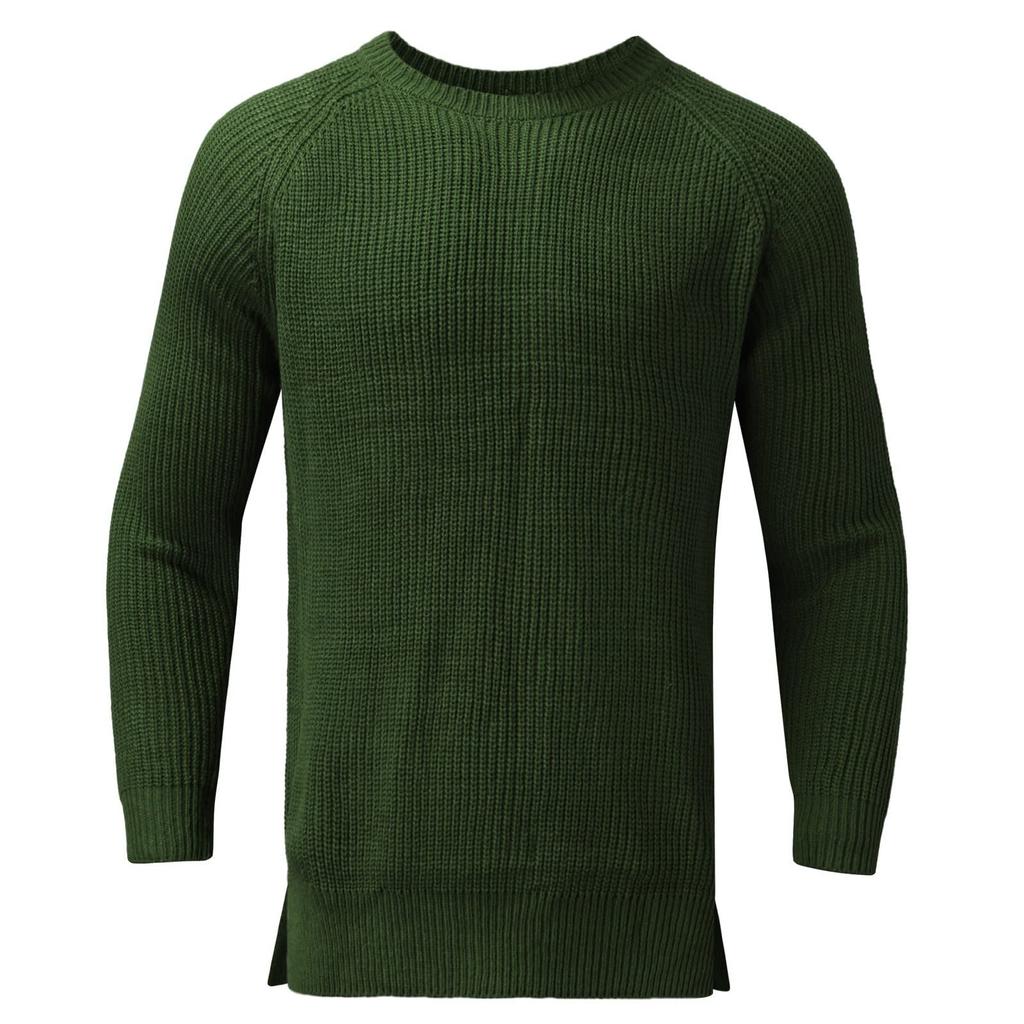 Herren einfarbiger langärmliger Rundhals-Pullover, Strickpullover, Herren Streifenpullover