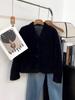 % Sheep wool granular fleece fur integrated coat women's autumn and winter V-neck premium short sheep shearing fur top