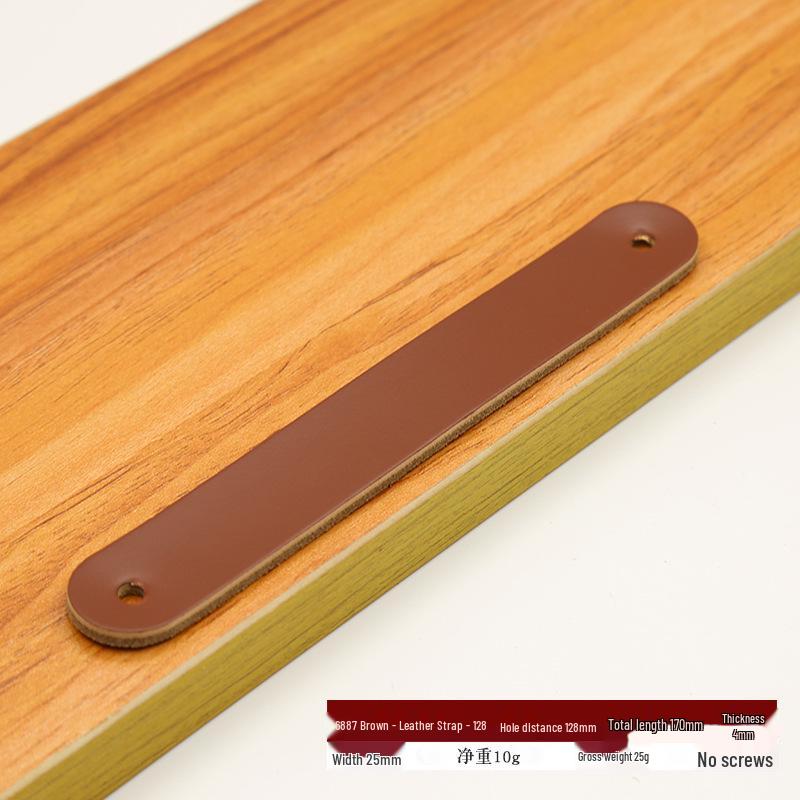 Brown Leather Handle for Cabinets, Wardrobes, Drawers, Boxes, and Luggage