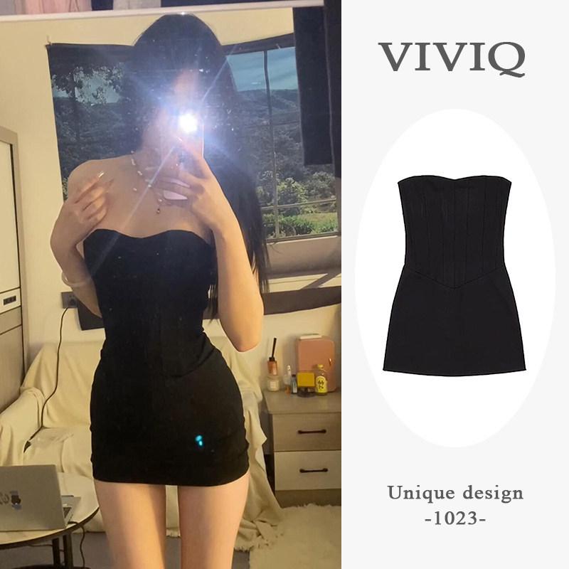 

American Style One-Shoulder Sexy Bandeau Dress - Slimming, Hip-Hugging Short Skirt for Mature Women S - 2024 New Elegant Dress