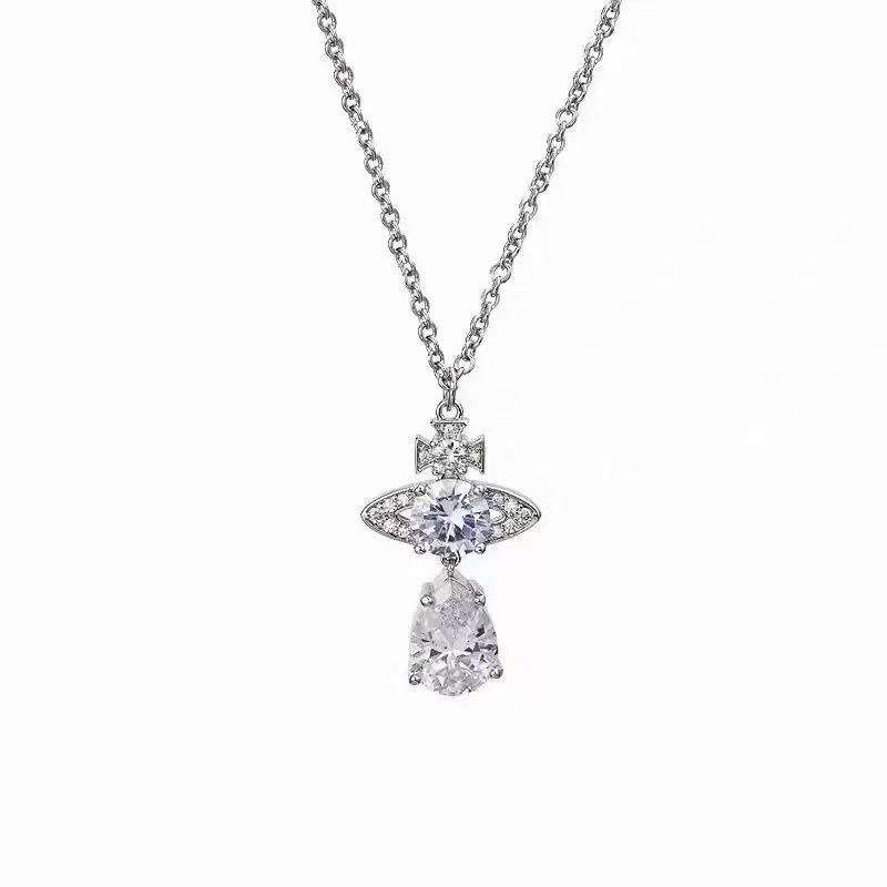 Westwood Saturn Choker Necklace: High Version, Medium Size, Women's 10MM Beads, Logo Clasp.