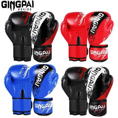 Erwachsene Boxhandschuhe Herren Training Sparring Bequem Verstellbar Schlagpolster Handschutz Schwarz Rot Blau