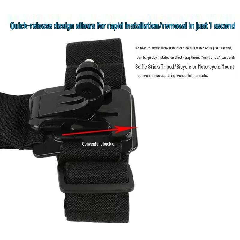 Compatible GoPro13/11 & DJI Action Camera Quick-Release Head Strap for First-Person View