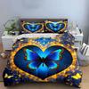Blue Butterfly Heart Design Set Exquisite Three-Piece Bedding Set Gift For Kids And Adults