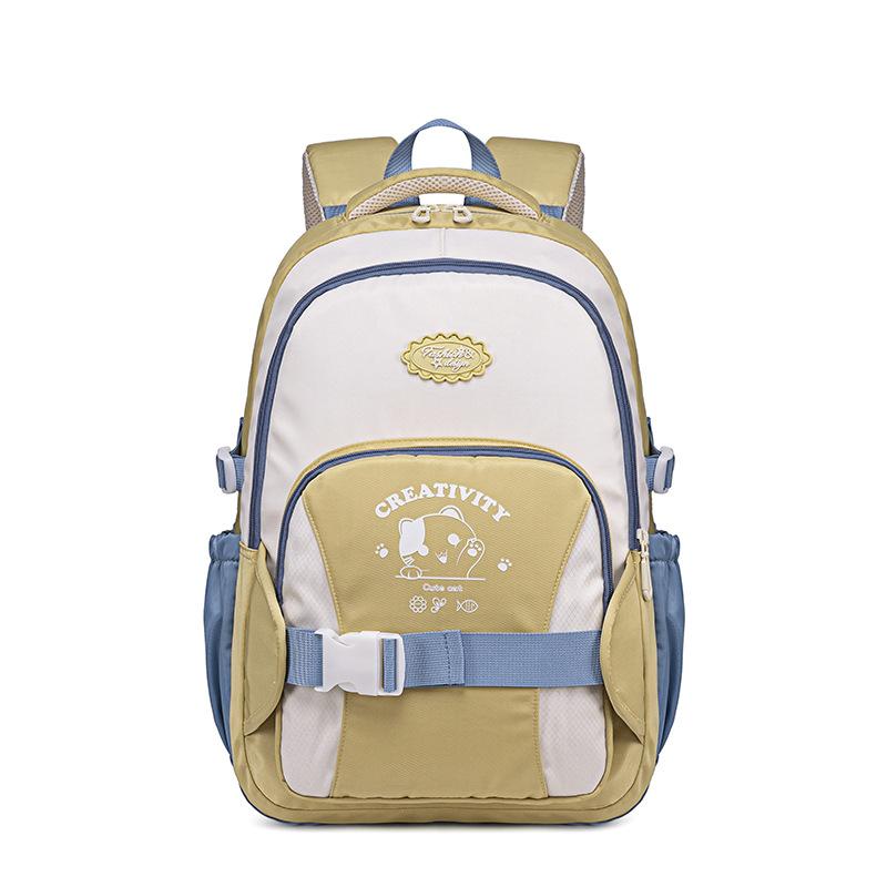 

Школьный рюкзак высокой стоимости женский, американский ретро для ученика средней школы, ученика старшей школы, универсальный рюкзак, модный дорожный рюкзак жёлтый