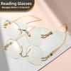 Retro Workplace Style Borderless Reading Glasses Ultra-Clear Lenses Daily Wear Reading Glasses For Reading
