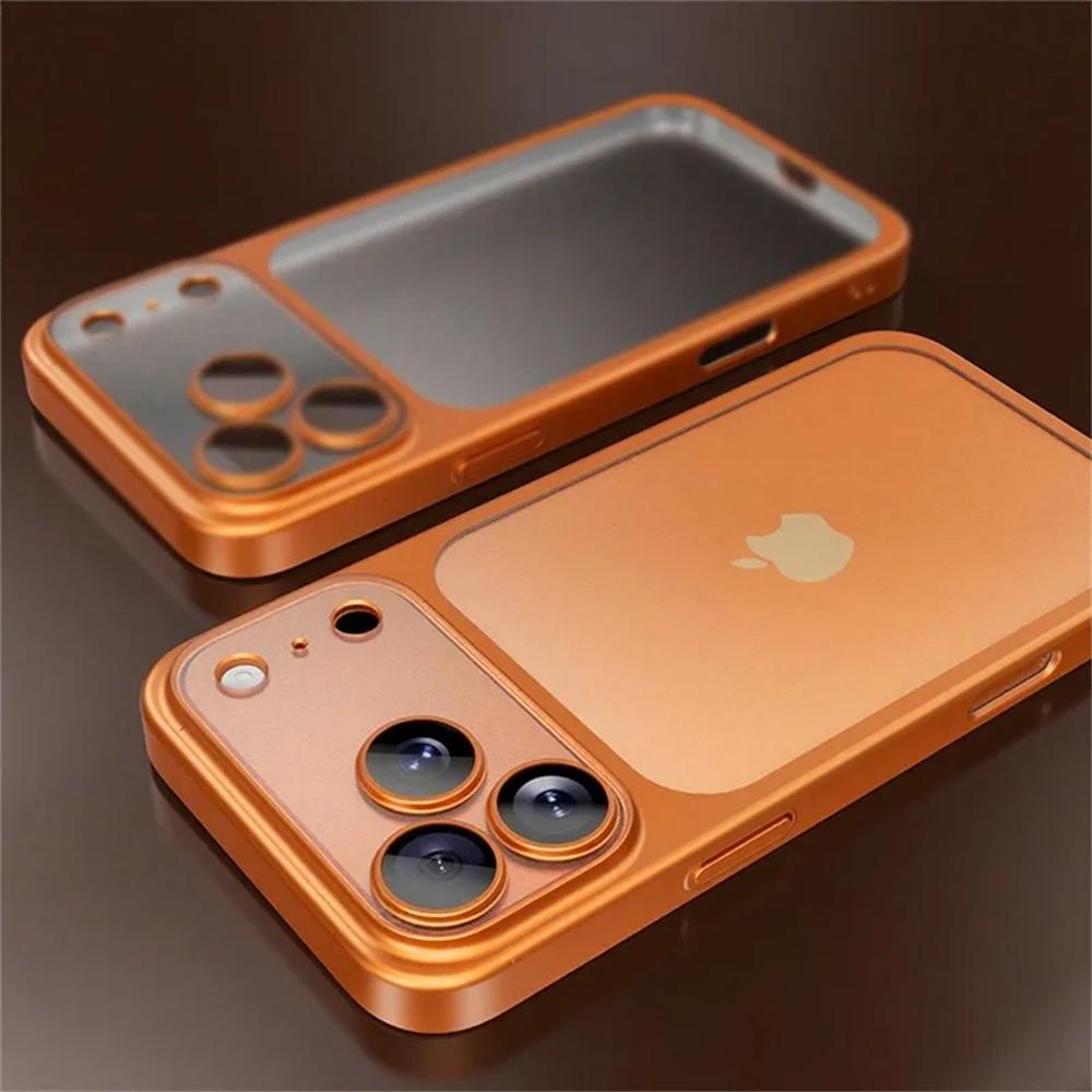Luxury Original Matte Clear Frosted Phone Case For iPhone 17 16 15 14 13 12 Pro Max Air Glass Lens Film Shockproof Hard PC Cover