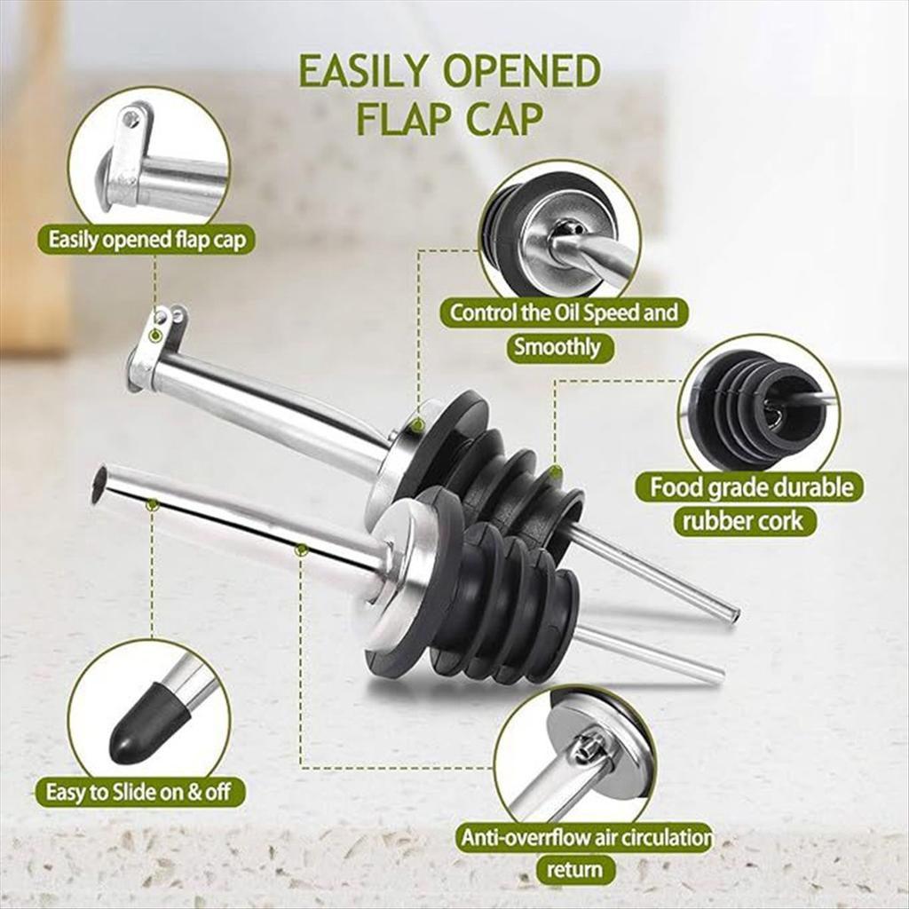 BHBL Glass Olive Oil Bottle with Pourer and Funnel Oil Jug Set Household Oil Jug Leak-Proof Glass Oil Jug 500ML