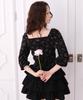 Aissie Volume Tiered Skirt (Black)