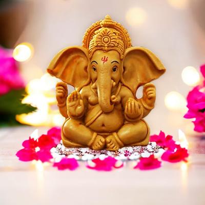 Handcrafted Ganesha Beautiful Lord Ganesha Idol Figurine Showpiece Sculpture Hindu Polyresin Car Dashboard