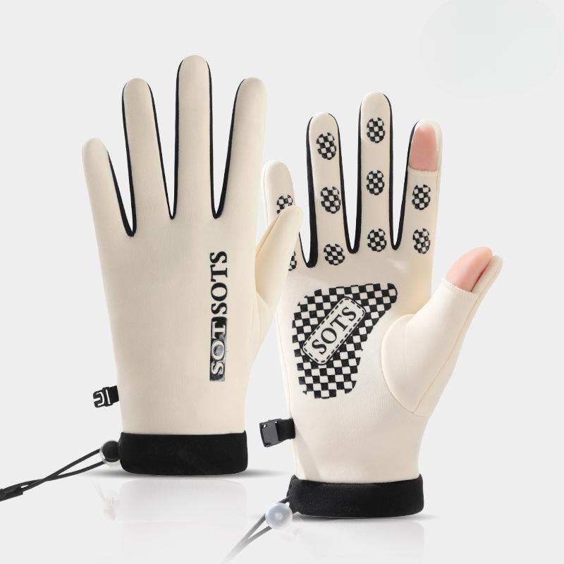 Anti Slip Flip Top Touch Screen Gloves for Outdoor Driving In Autumn and Winter Windproof and Cold Proof Cycling Gloves for Mountain Climbing