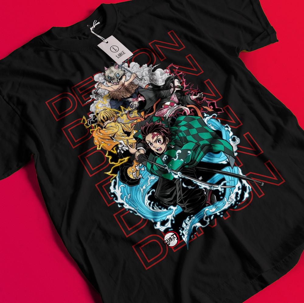 

Demon Slayer Shirt Tanjiro Tshirt Nezuko T-Shirt Muzan Doma Tee Inosuke Zenitsu BB459 4XL