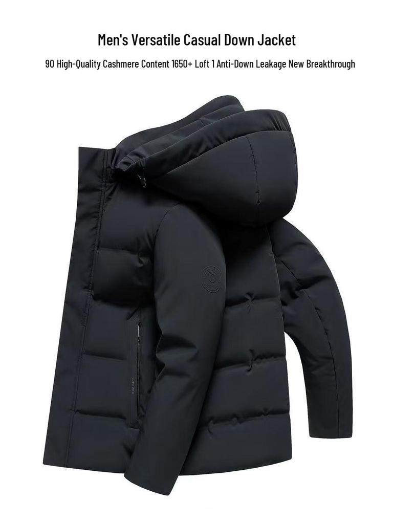 Men's 2025 Winter Thick Duck Down Hooded Jacket for Cold Protection