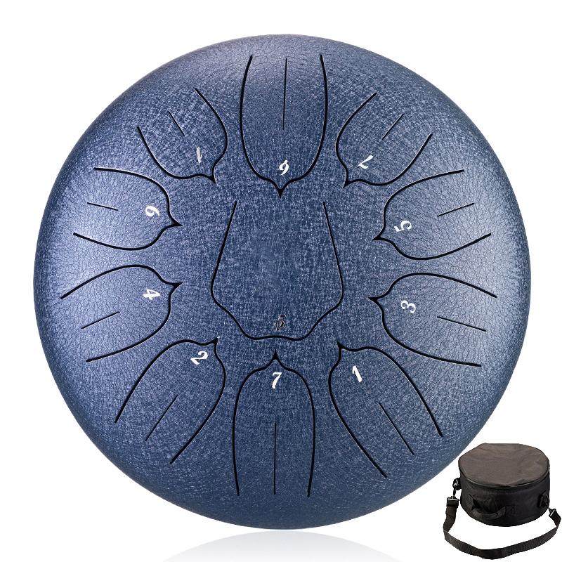 Hluru 10 Inch 11 Notes Glucophone Steel Tongue Drum D Tones Music Drum Ethereal Drum Percussion Instrument 11 Notes Steel Drum