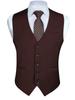 HISDERN Suit Wedding Business Stylish with Slim Formal Wear Men's Vest, Vest, Vest, V-Neck Buckle, Fit, (Brown/XL) V-01