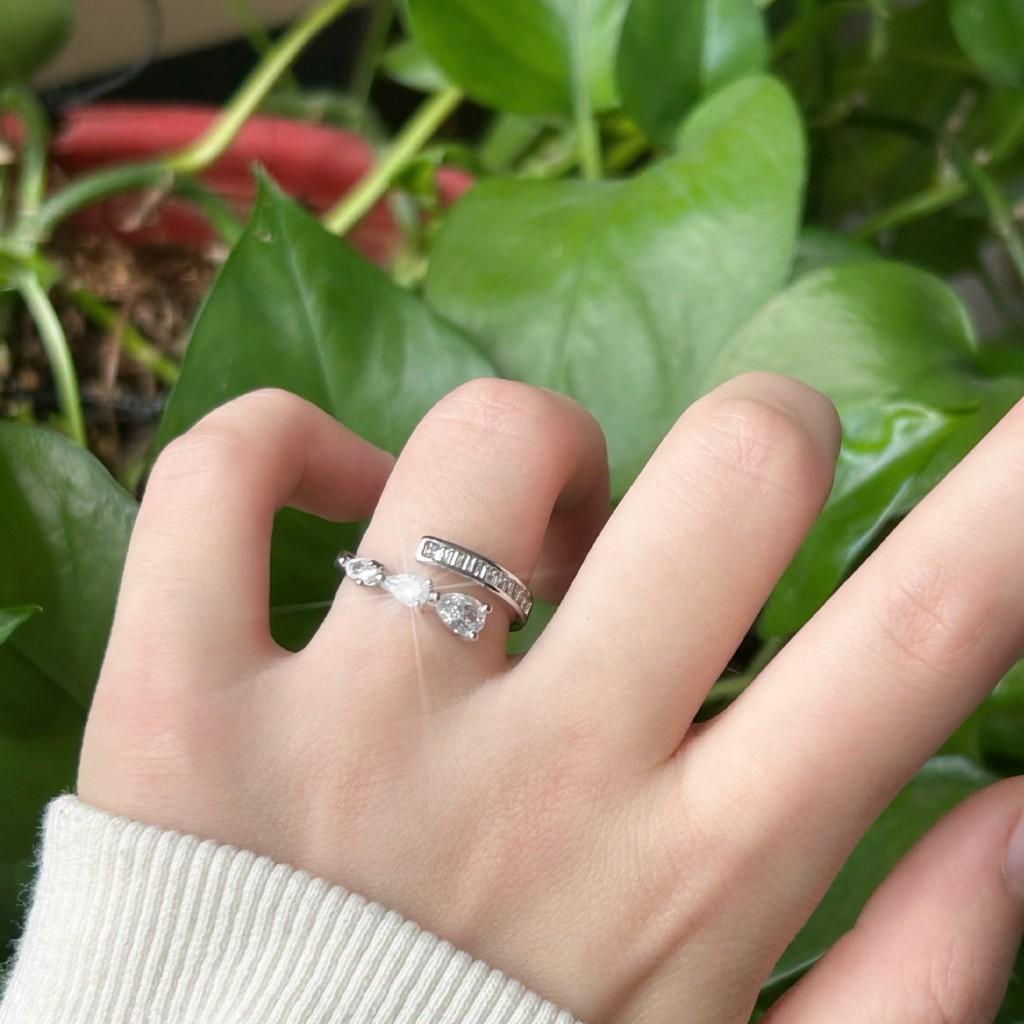 And Gold Chic Silver Adjustable Open Ring With Unique Water Drop Shape And Feel Luxury