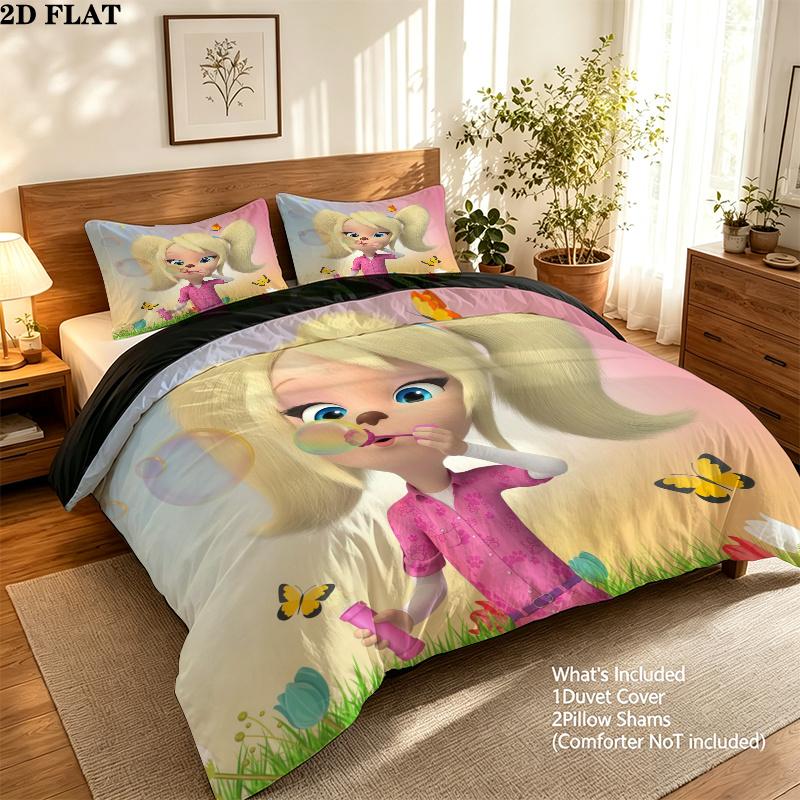 Barboskiny Bedding Quilt Set Quilt Cover Pillowcase Home Decoration Birthday Gift (1 * duvet cover + 2 * pillowcase, without core)