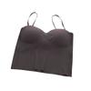 Women's Ice Silk Fixed Cup Latex Pad Outer Wear Camisole Slim Comfortable Underwear