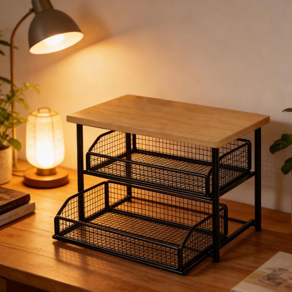 Coffee Machine Storage Shelf Countertop Organizer Space Saving Rack Pull Out Tea