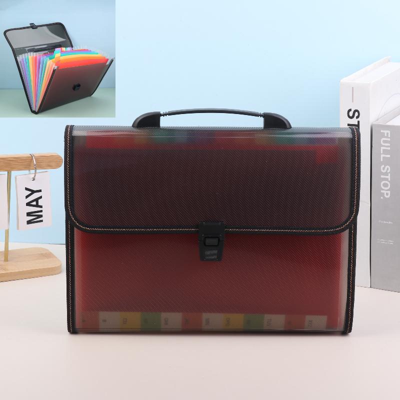 Large Plastic Data Document Bag Pocket Storage Capacity Waterproof File Transparent Folder Press Button Office Supplies
