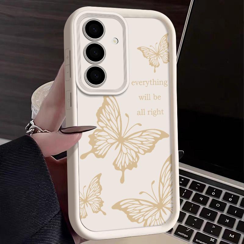

Силиконовый чехол-бабочка с твердым цветным рисунком для Samsung S25 S24 S23 S22 Ultra S21 S20 Fe A14 A34 A15 A35 A52 A53 A54 5g A55, противоударный мягкий чехол Samsung A16 белый