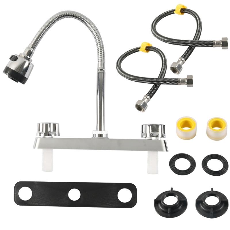Stainless Steel Motorhomes Kitchen Faucet with 360 Degree Rotatable Sprayer Perfect for Camping Cars and Travel Trailers 1