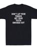 Funny Dental Humor Men's T-Shirt - Don't Let Your Tongue Get Your Teeth Knocked Out Slogan, Navy B