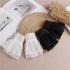 1 Pair Embroidery Pattern Fake Cuffs Detachable Decorative Wristband False Cuffs  For Women