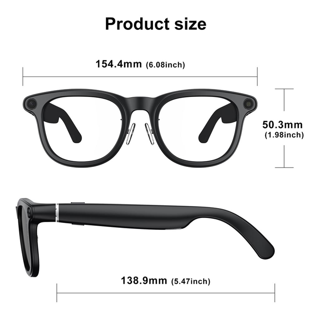 Nuovi Occhiali Intelligenti AI con Fotocamera Anti-shake a 6 Assi da 8MP, Riprese Video 1200P, Lenti Fotocromatiche, Power Bank da 220mAh con Display, Traduzione AI, Riproduzione Musicale