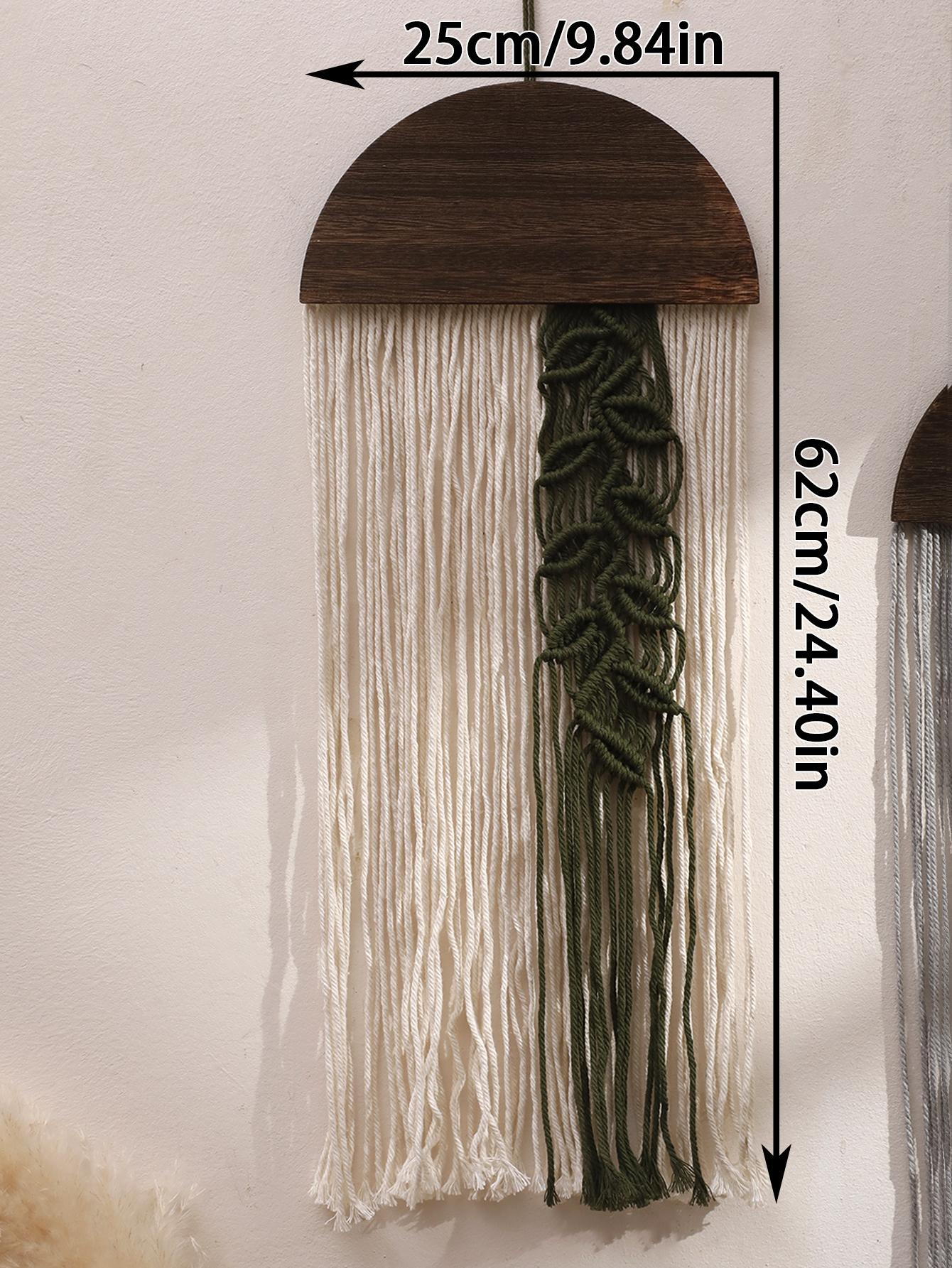 Hand-Woven Macrame Tapestry Wall Hanging Woven Tassel Yarn Tapestry Wall Art for Bedroom Living Room Boho Home Decoration Gifts