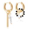 European and American foreign trade jewelry, hipster INS geometric woven crystal earrings, simple and versatile dual-purpose earrings