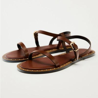 Fashion 2025 New Fashion Open Toe Women Flats Sandals Summer Leather Sandalias Holiday Casual Beach Women Sandals De Mujer