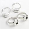 12mm 20mm 25mm 10pcs Black Silver Plated Adjustable Ring Settings Blank/Base,Fit 12/20/25mm Glass Cabochons;Ring Bezels