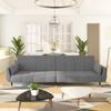 Day and Night - Day and Night 2-seater Sofa Bed with Two Light Gray Velvet Pillows