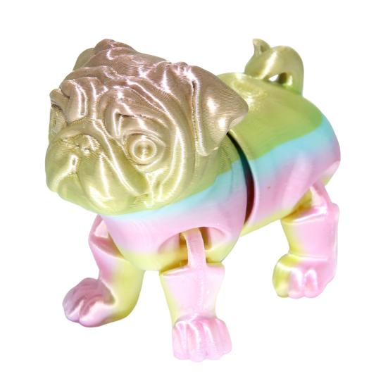 3D Printed Dog Model Collectible Fidget Toy Puppy Ornament with Movable Joints Flexible Stress Relief