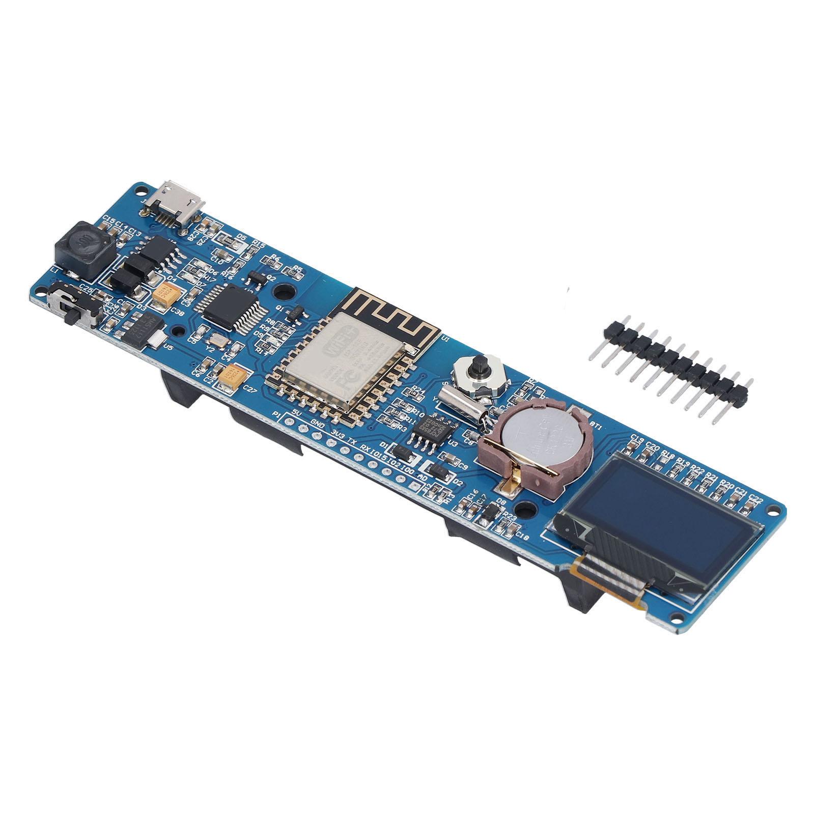 

Модуль годинника ESP8266 Плата розробки з 0,96-дюймовим OLED-дисплеєм Тримач батареї 18650