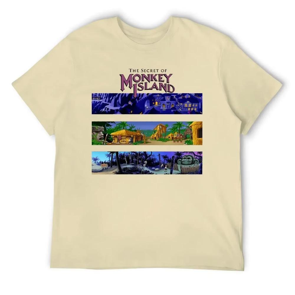 Crewneck The Secret Of Monkey Island Backgrounds Classic T T-shirt  Motion Tees Vintage Humor Home USA Size