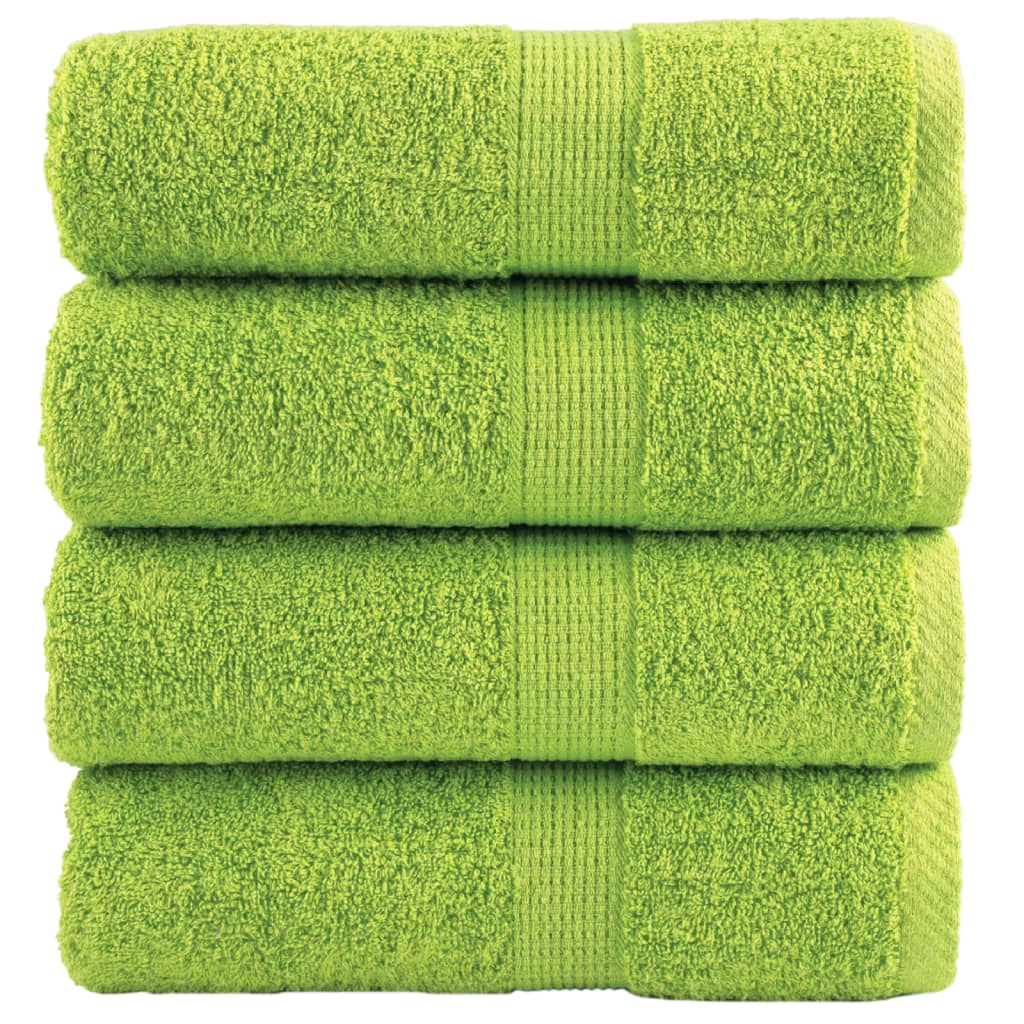 Premium Guest Towels SOLUND 4 pcs Apple Green 30 x 50 cm 600 g m²
