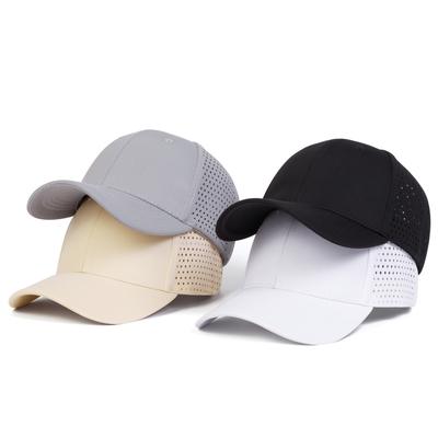 Fashion Laser Breathable Hole Summer Hat Couple Outdoor Travel Baseball Cap Men Solid Color Mesh Hats Casual Hat Sports Caps