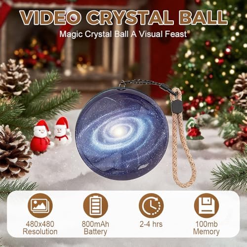 Video Crystal Ball Memory Sphere Art Glass Lamp 2.7" Crystal Ball Video Player Memory Orb Lamp Christmas Birthday Gift 2026 New