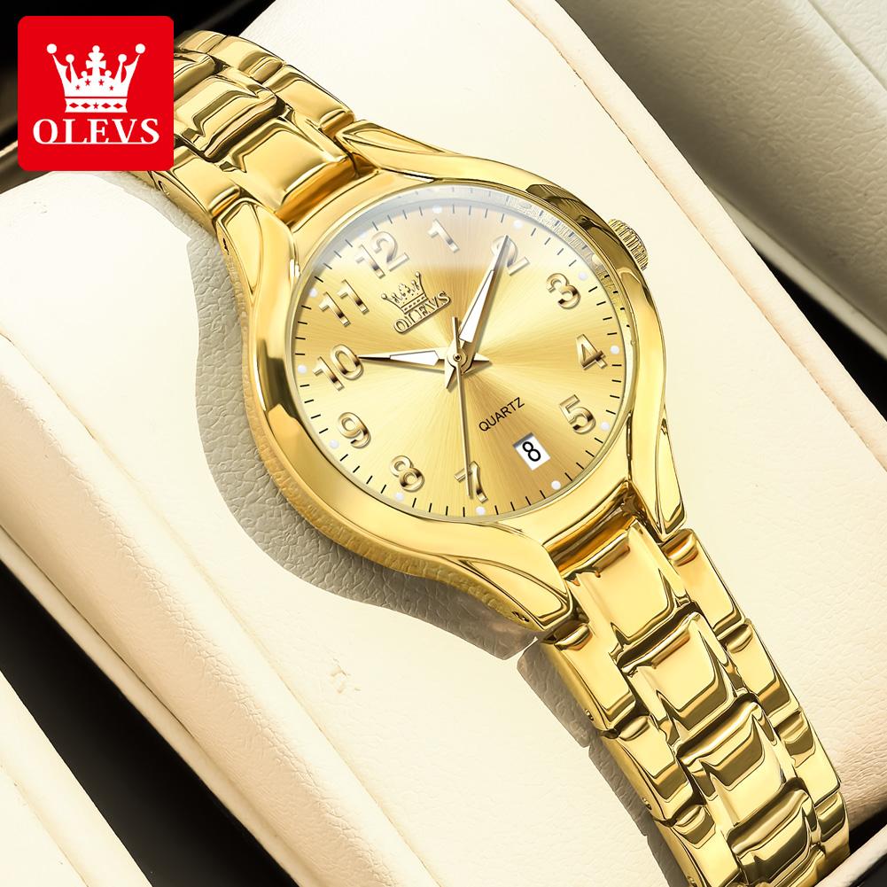 OLEVS 3650 Damen-Quarzuhren Wasserdicht Leuchtend Datum Klassisch Luxuriös Elegant Damen-Armbanduhr Reloj Mujer